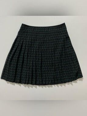 Ann Taylor Loft Petites 0P Pleated Green & Black Skirt
